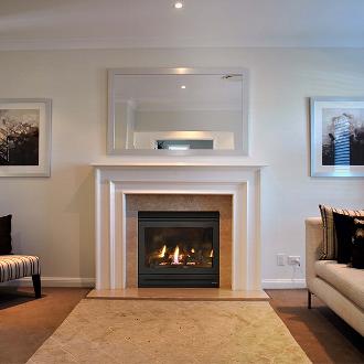 small traditional indoor fireplace