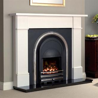 small traditional open fireplace
