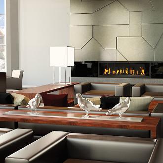 large contemporary indoor fireplace