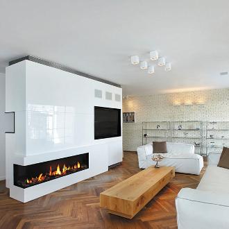 large modern fireplace