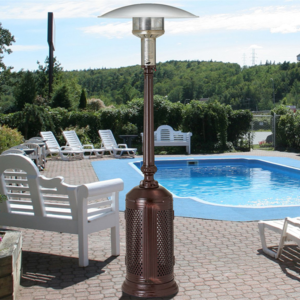 portable gas heater near pool