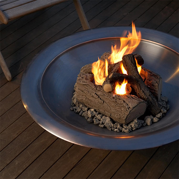 firelogs in a fire bowl