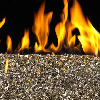 fireglass on hearth