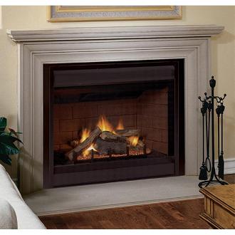 large traditional fireplace